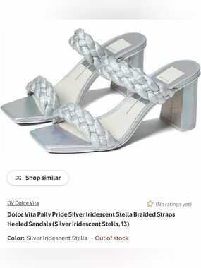 Dolce Vita Paul Pride Silver Iridescent Braided Strap Block Heels